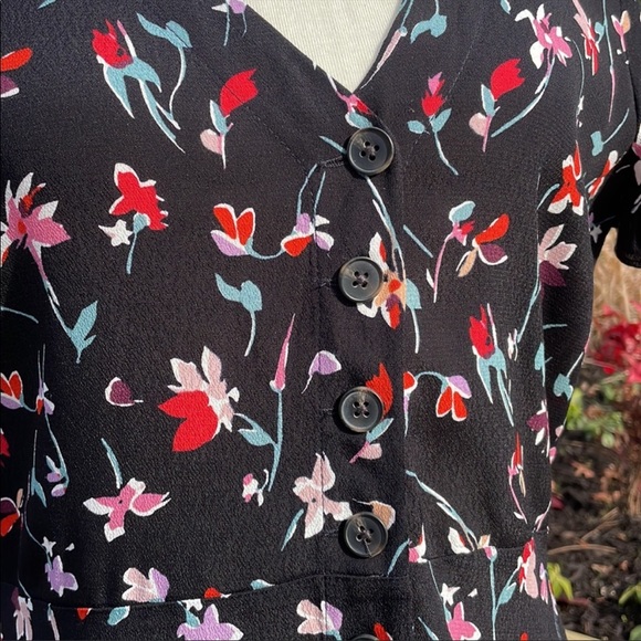 Madewell Black Floral Dress - Picture 7 of 12